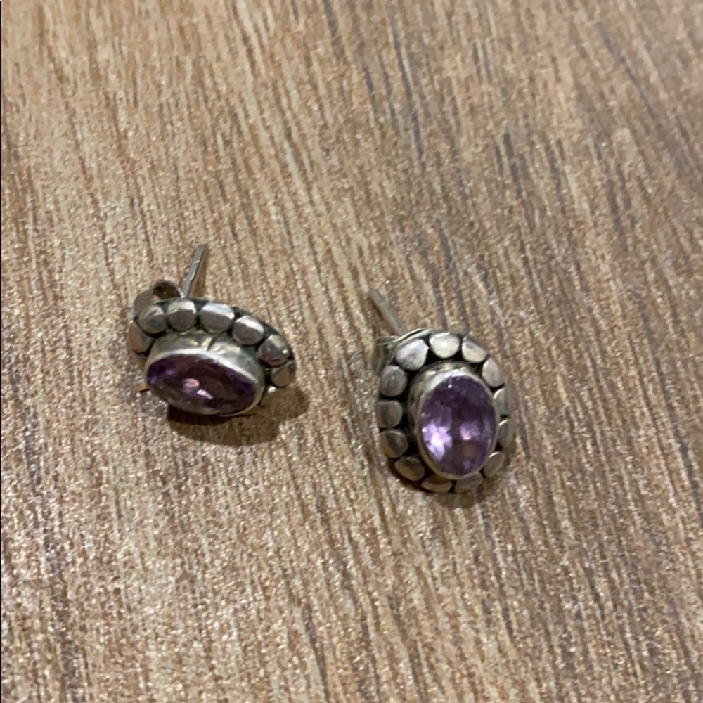 Sterling silver with Amethyst studs. Brand new.